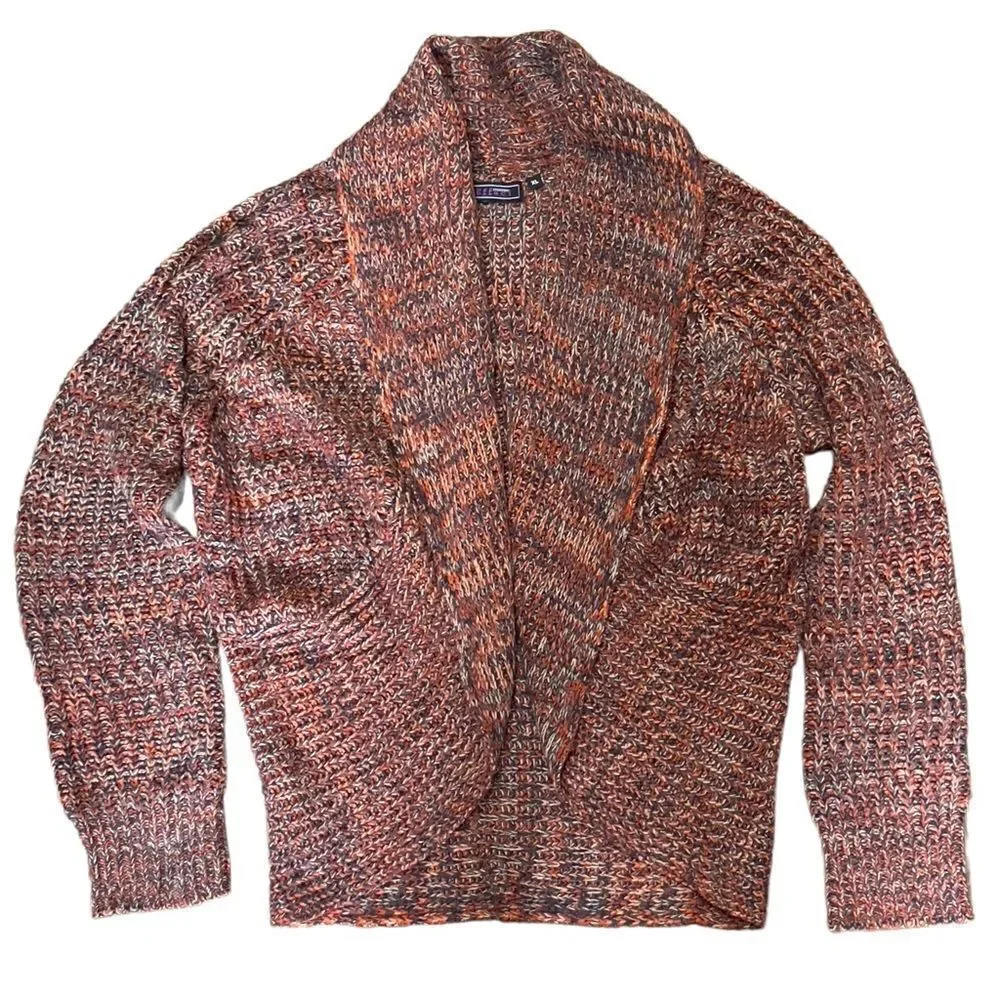 Creazioni Effici Knitted Rounded Front Hem Open Cardigan XLARGE